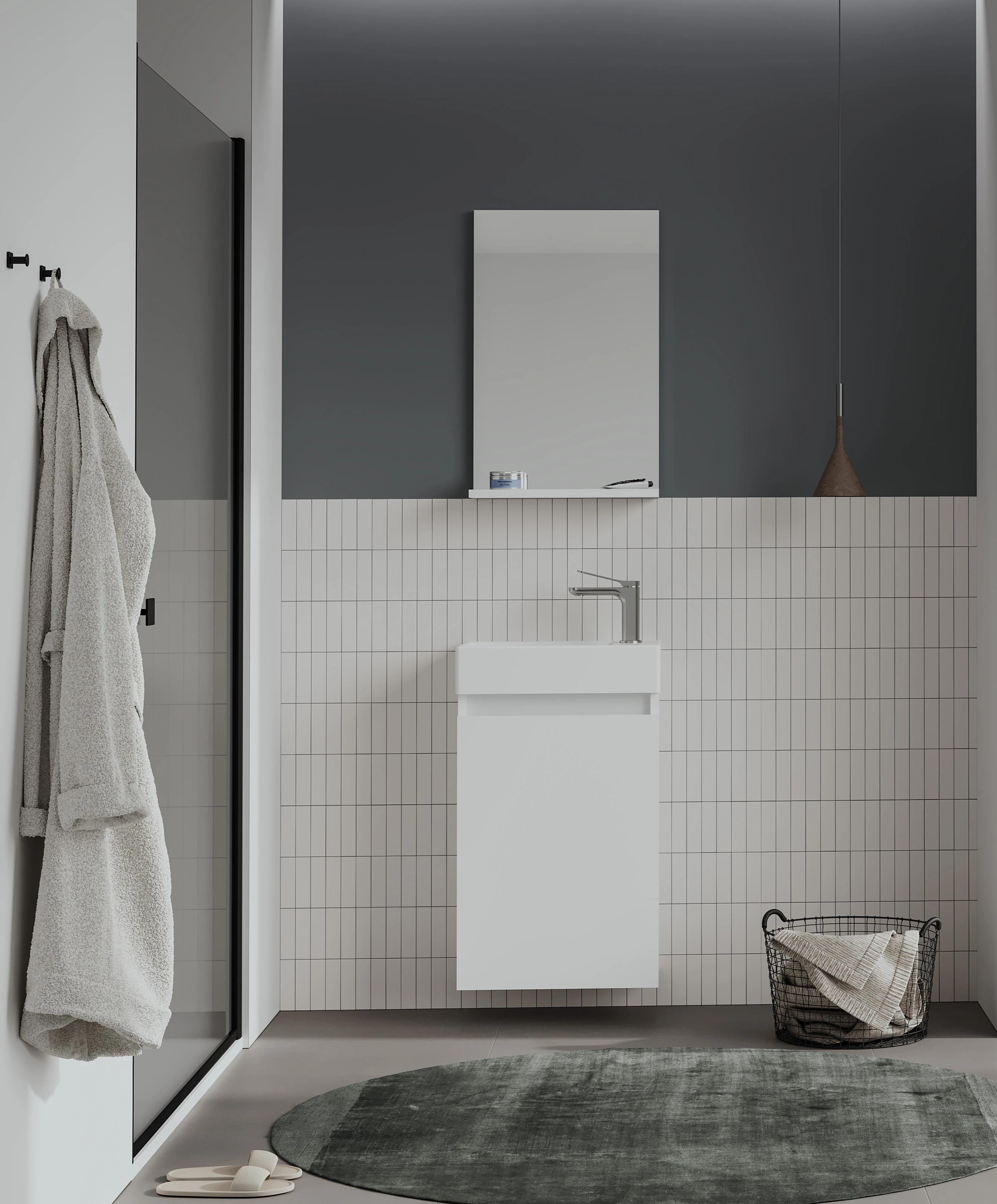 CONZA V2 45 ALT-UST+LVB P.BEYAZORKA3009057Lavabo Dolabı