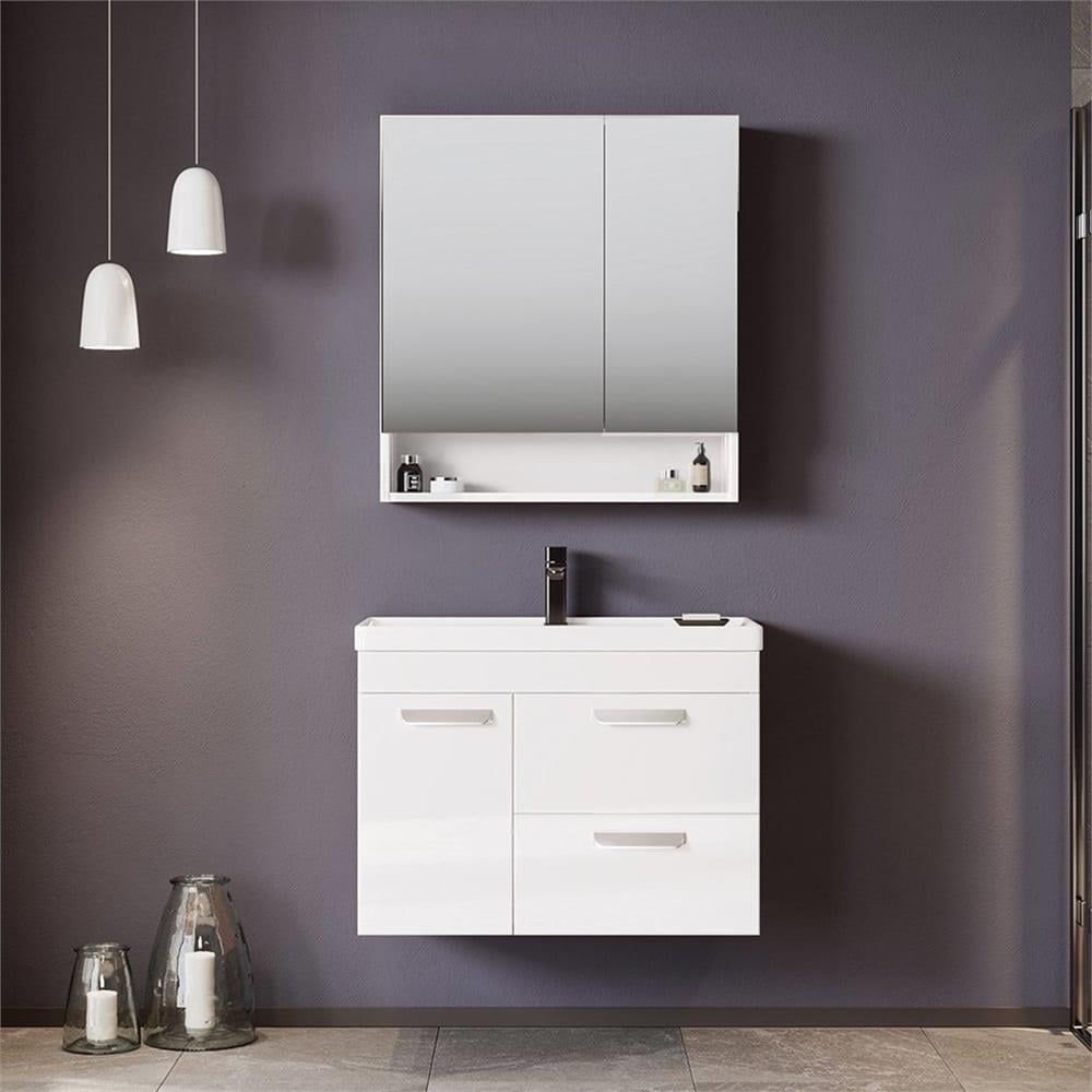 Orka Nova 80 cm Beyaz Banyo Dolabı Takımı
