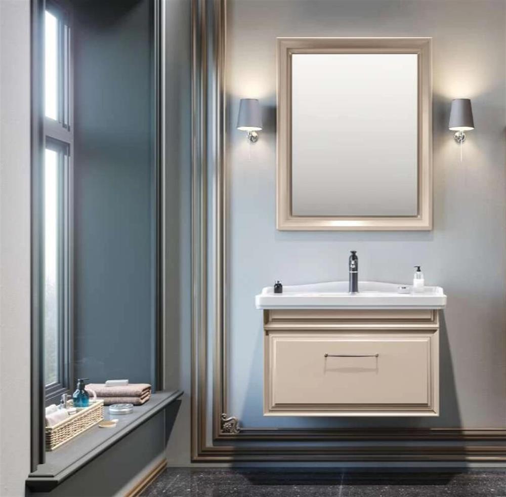 Orka Design 105 cm Mat Cappucino Banyo Dolabı Takımı