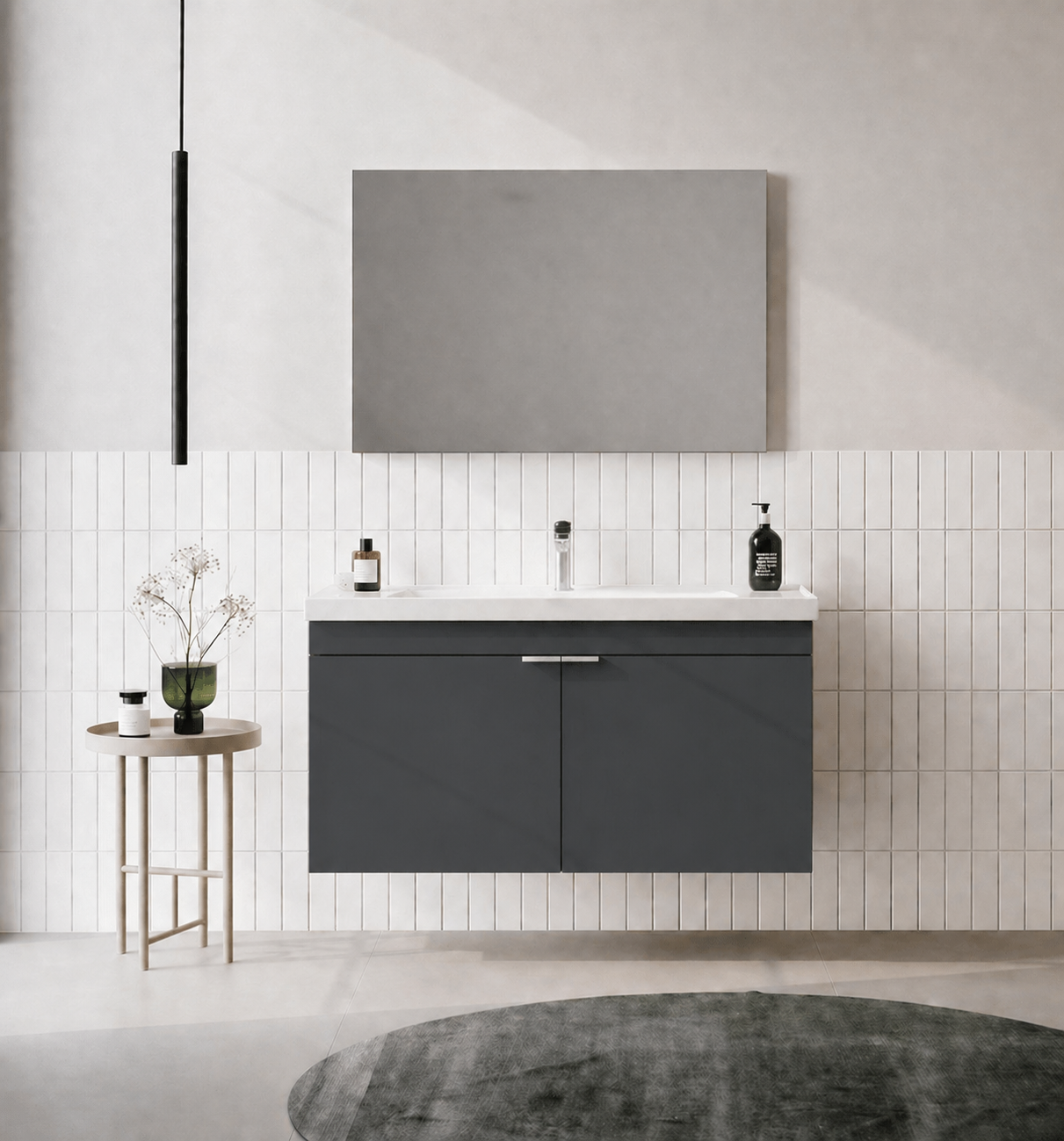 DESNA 100 TKM KPKLI DZ AYNA DMNT ANTRASTORKA5008745Banyo Dolabı Takımı