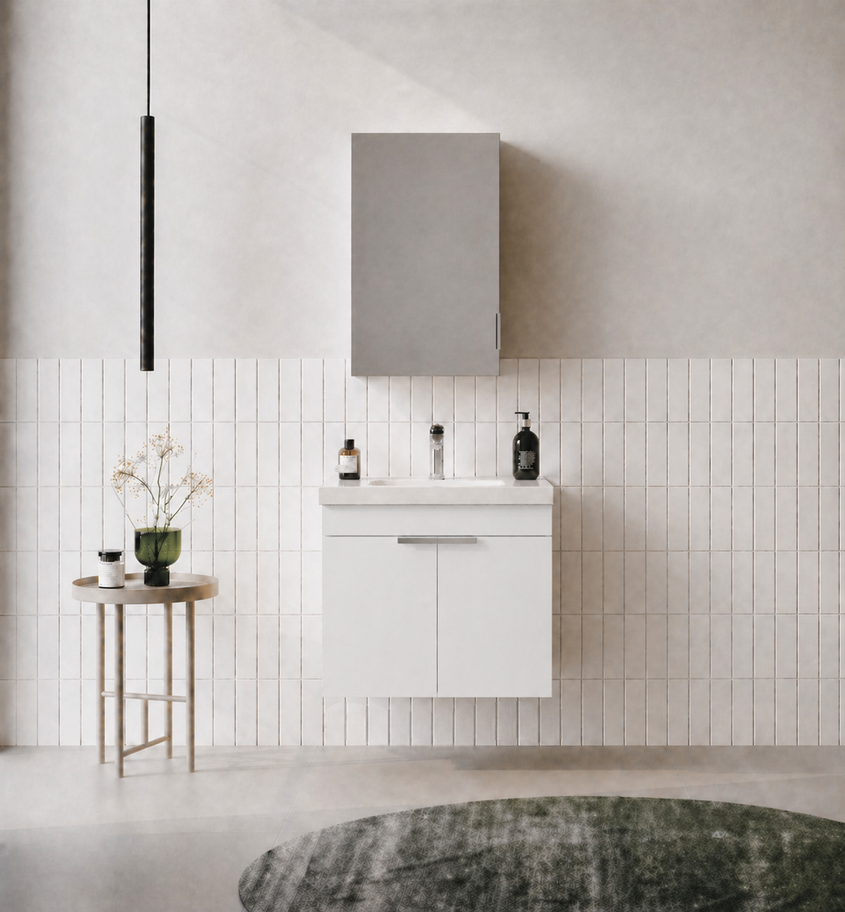 DESNA 50 TKM KPKLI DOLAPLI DMNT M.BEYAZORKA5009174Banyo Dolabı Takımı