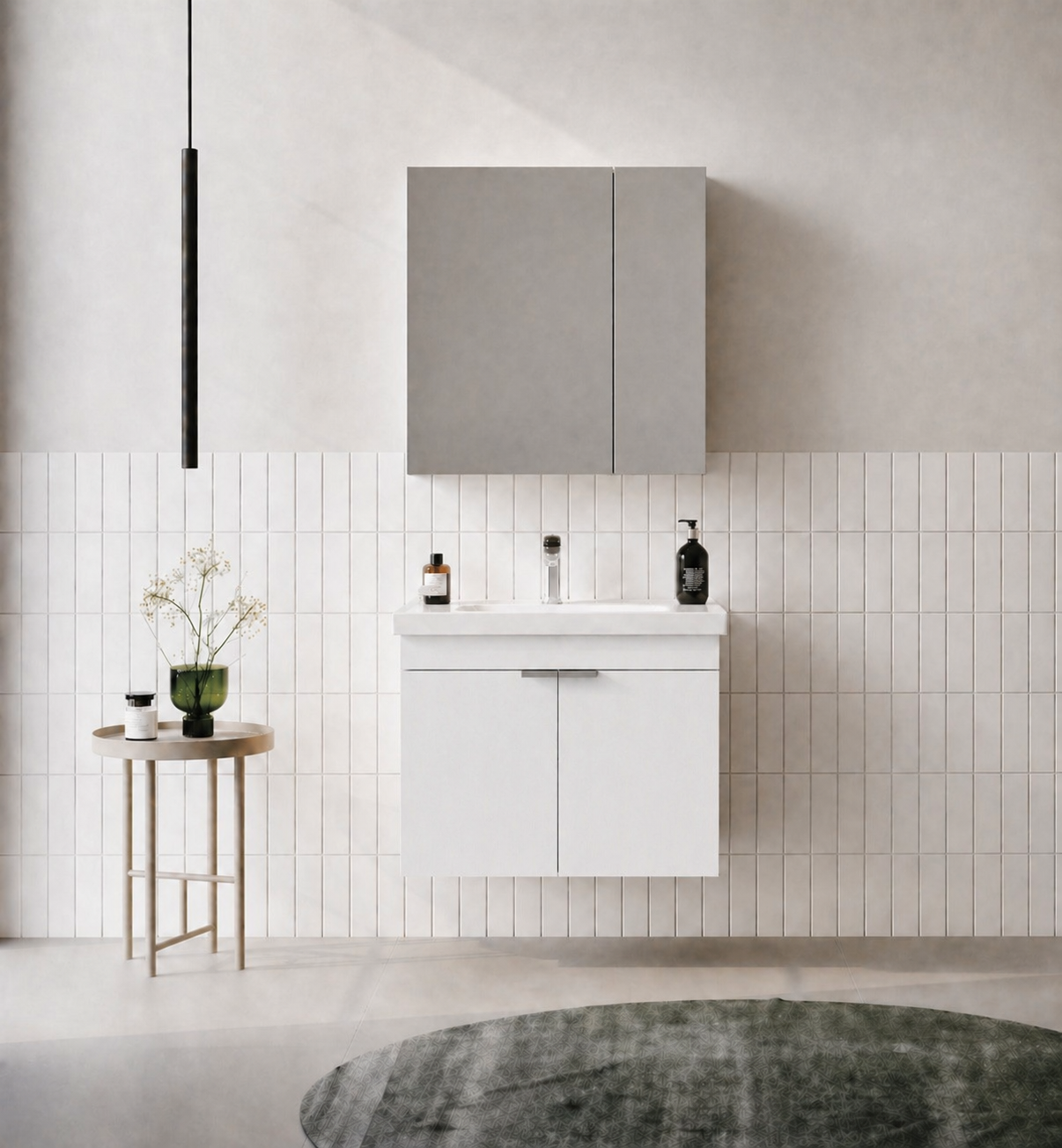 DESNA 60 TKM KAPAKLI DMNT MAT BEYAZORKA5007921Banyo Dolabı Takımı