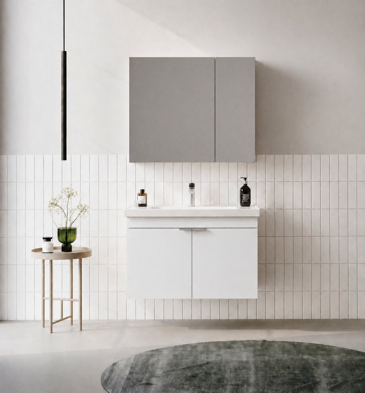 DESNA 80 TKM KAPAKLI DMNT MAT BEYAZORKA5007923Banyo Dolabı Takımı