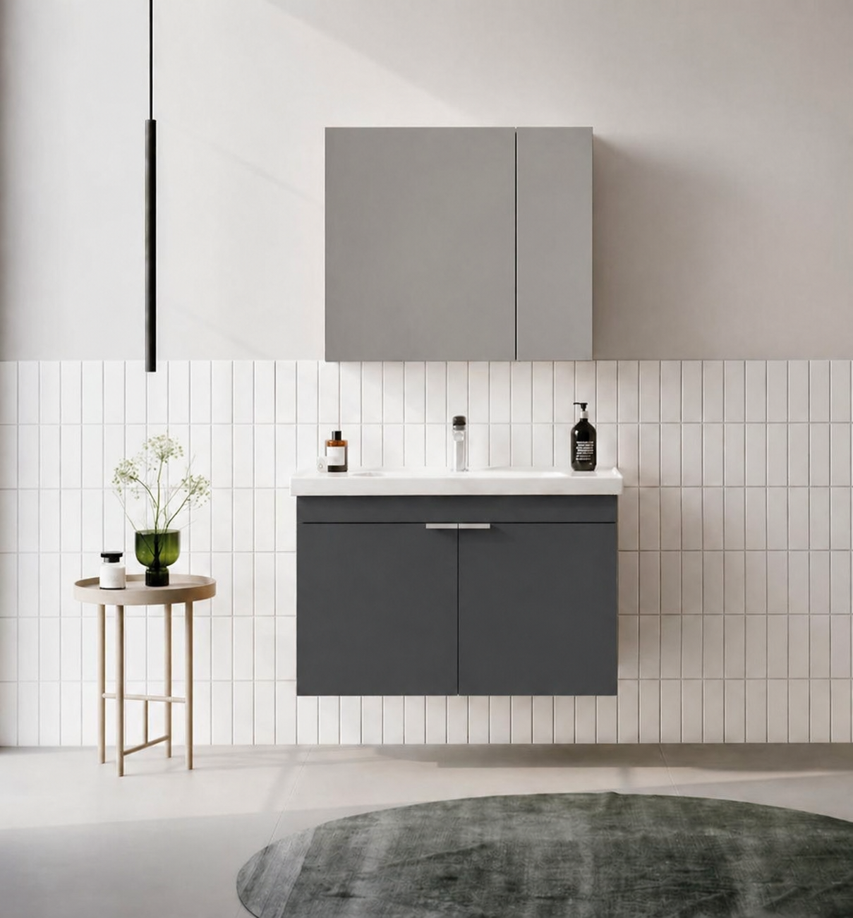 DESNA 90 TKM KAPAKLI DMNT ANTRASITORKA5007934Banyo Dolabı Takımı