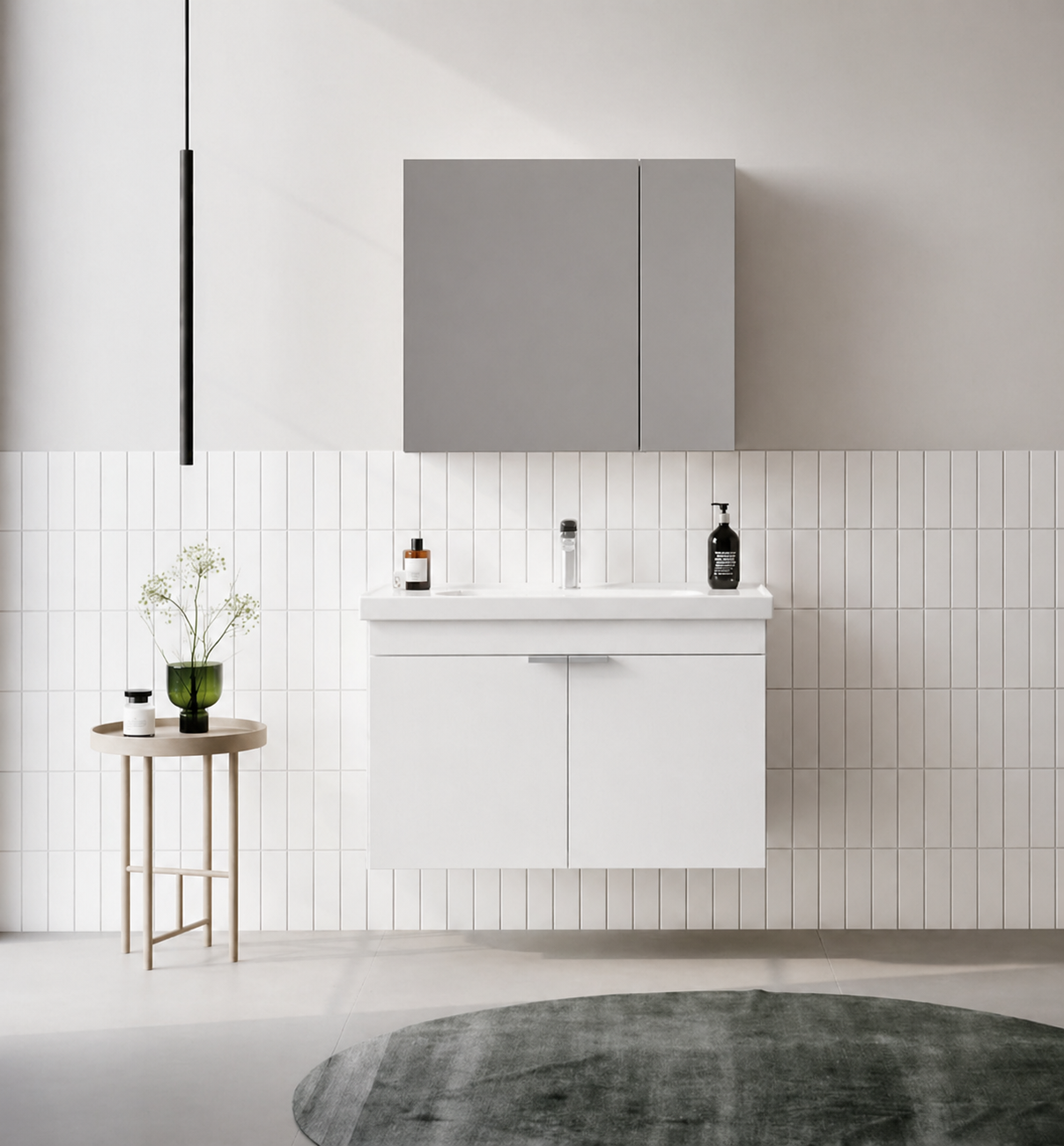 DESNA 90 TKM KAPAKLI DMNT MAT BEYAZORKA5007925Banyo Dolabı Takımı