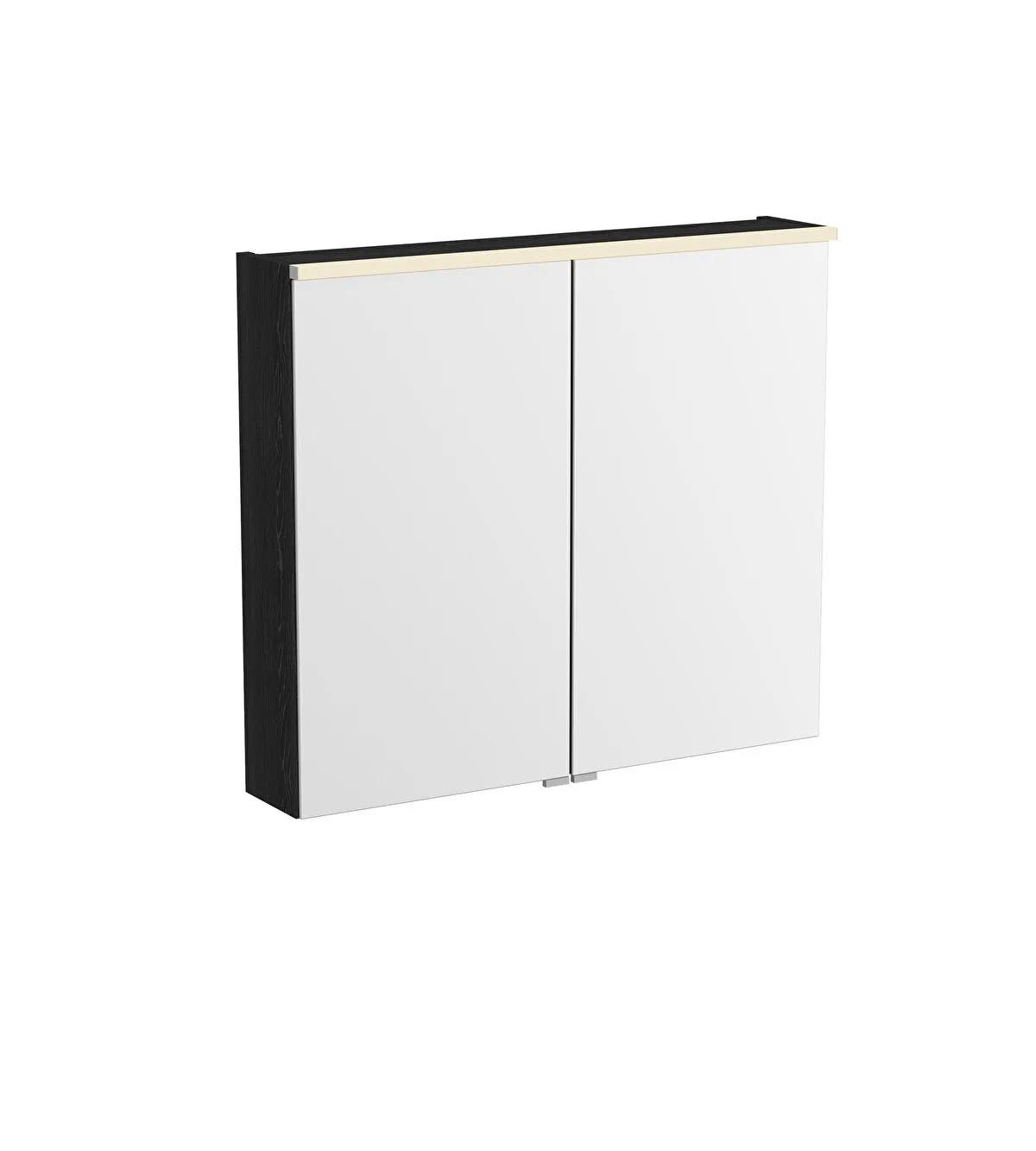 Vitra Metropole Edge Dolaplı Ayna, 80 Cm, Siyah Meşe 67203