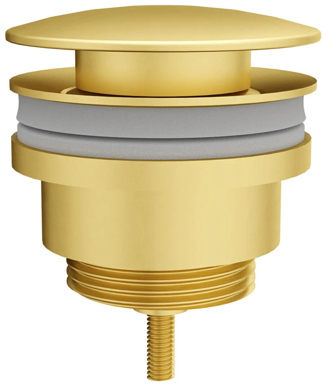 Vitra Lavabo Süzgeci, Origin Classic, Yuvarlak (Universal-Basmalı Aç-Kapa) Fırçalı Altın, A4514925