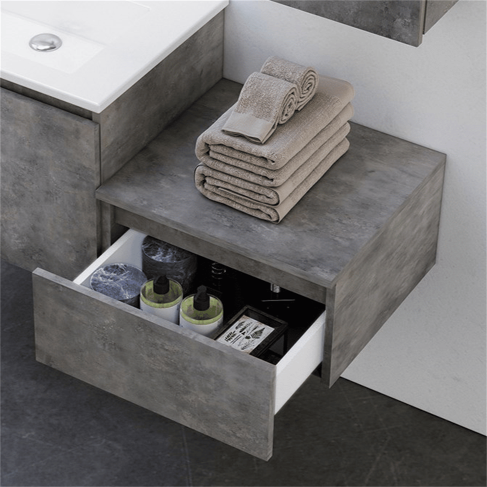 Orka Sidney 50 cm Rerto Gümüş Banyo Dolabı Çekmeceli