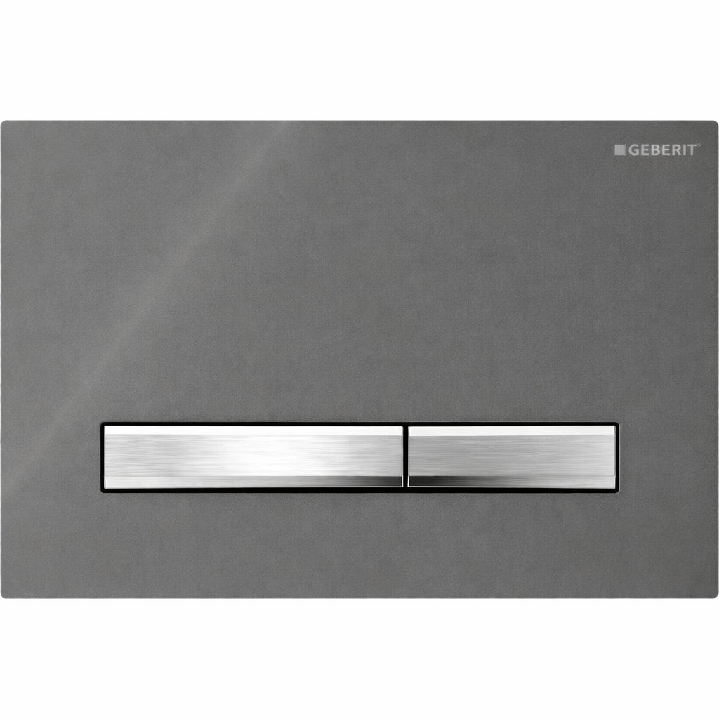Geberit Sigma50 Kumanda Paneli, Çift Basmalı (Krom Basma Buton), Füme Cam, 115.788.SD.2Geberit115.788.SD.2Kumanda Paneli