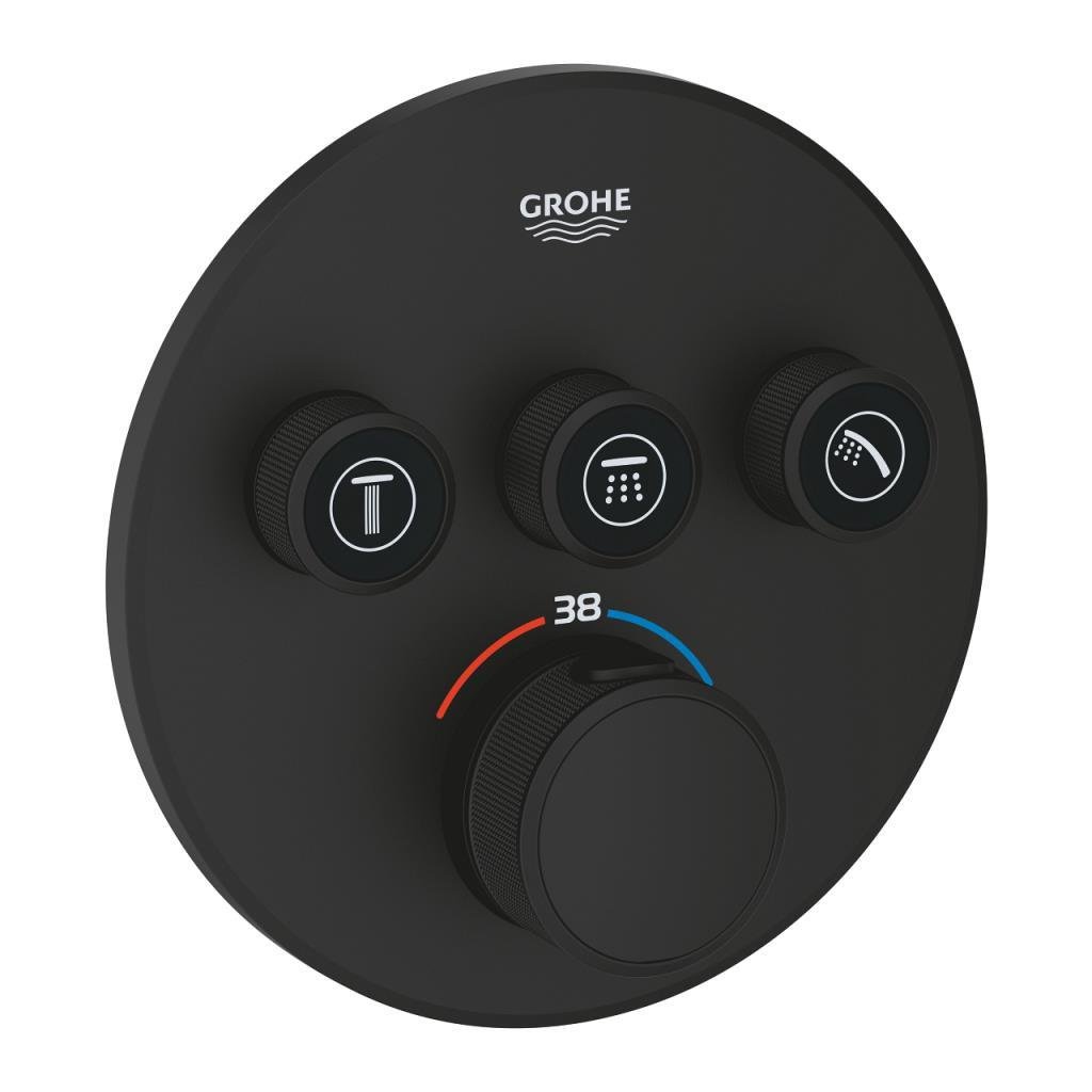 Grohe Grohtherm SmartControl Ankastre Termostatik Banyo/Duş Bataryası (Sıva Üstü Grubu), 3 Yollu, Hayalet Siyah, 29508KF0Grohe29508KF0Duş Bataryaları