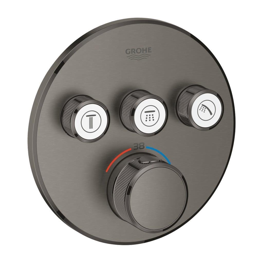 Grohe Grohtherm SmartControl Ankastre Termostatik Banyo/Duş Bataryası (Sıva Üstü Grubu), 3 Yollu, Fırçalı Sert Grafit, 29121AL0Grohe29121AL0Ankastre Bataryaları