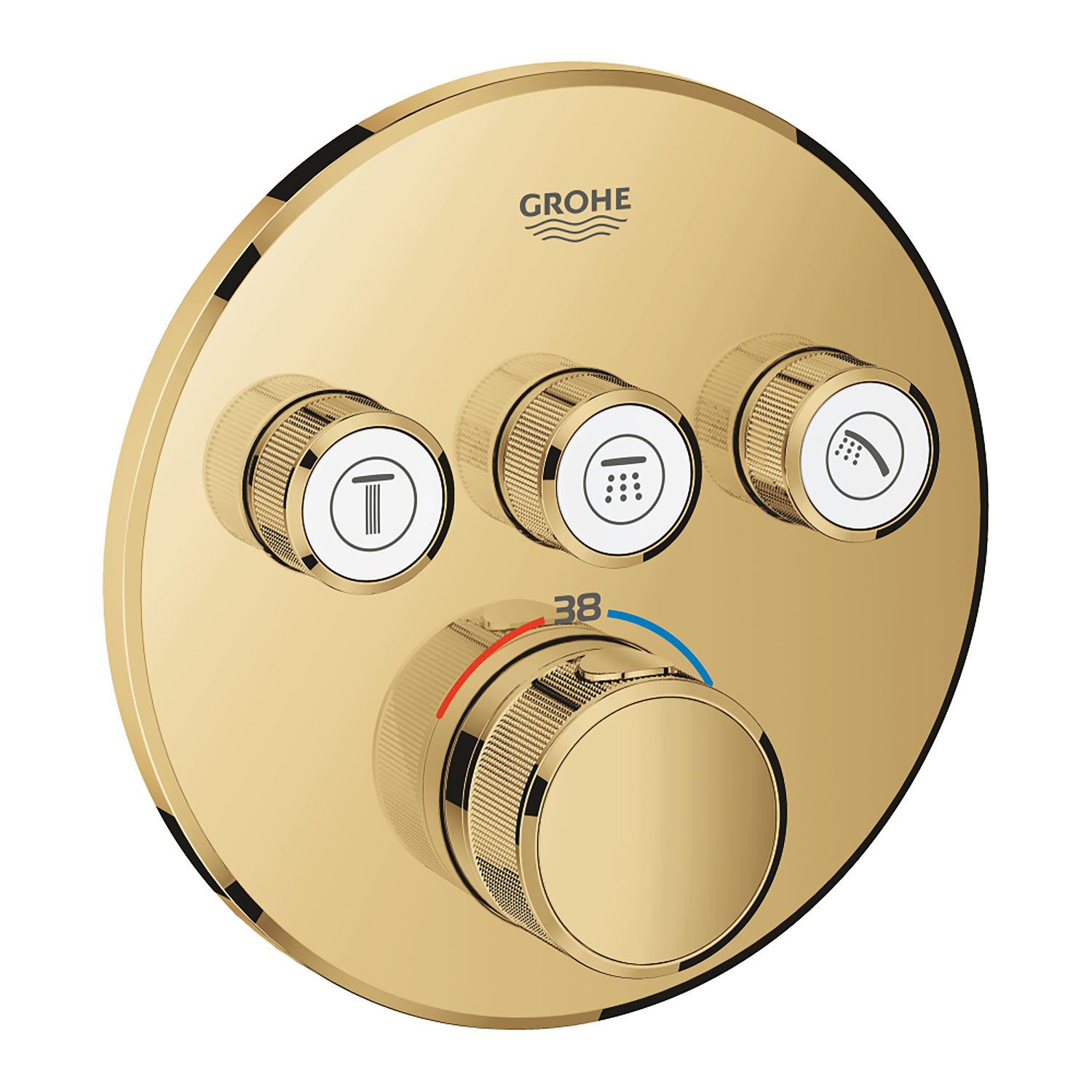 Grohe Grohtherm SmartControl Ankastre Termostatik Banyo/Duş Bataryası (Sıva Üstü Grubu), 3 Yollu, Altın, 29121GL0Grohe29121GL0Duş Bataryaları