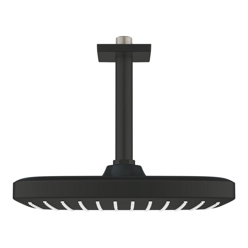 Grohe Tempesta 250 Kare Tepe Duşu Tek Akışlı, 25 cm (Tavandan Dirsek Dahil), Mat Siyah, 266882430Grohe266882430Duş Başlıkları