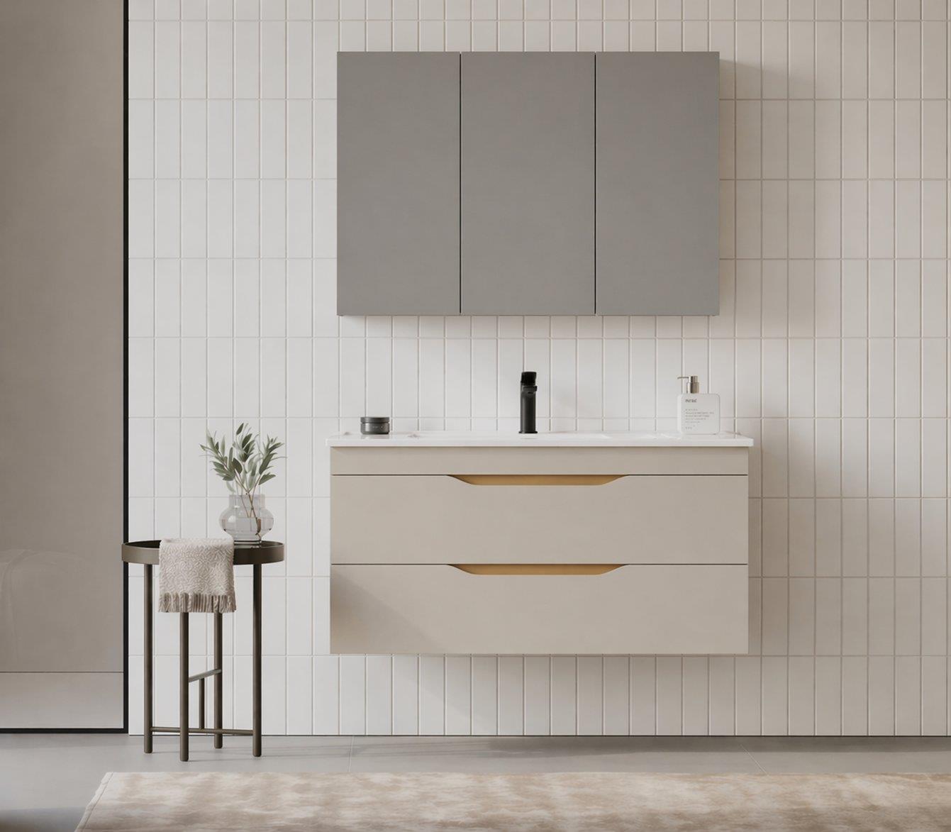 LENA 100 TKM CKMC MNT COL BEJIORKA5008053Banyo Dolabı Takımı
