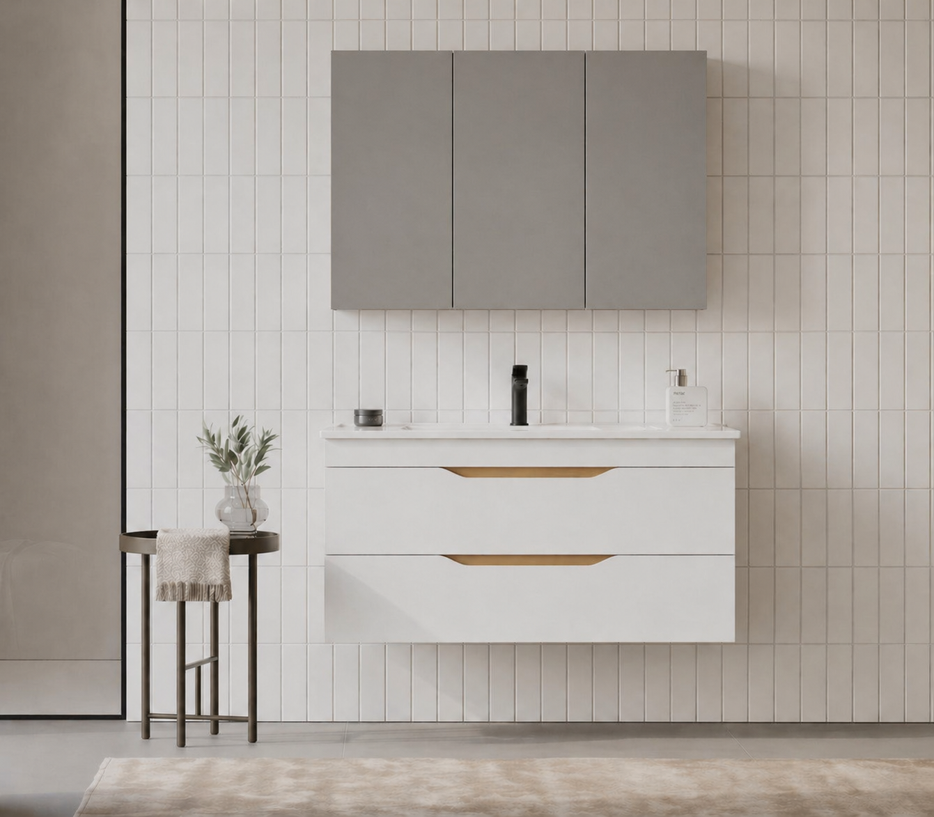 LENA 100 TKM CKMC MNT MAT BEYAZORKA5008795Banyo Dolabı Takımı