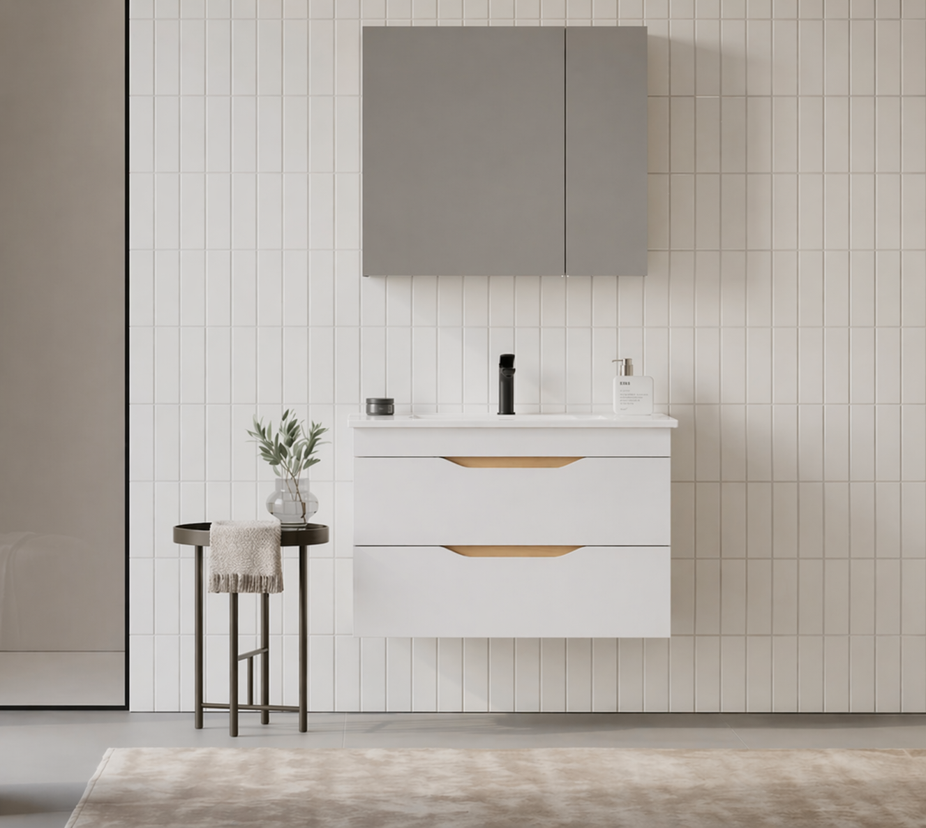 LENA 85 TKM CKMC MNT MAT BEYAZORKA5008809Banyo Dolabı Takımı