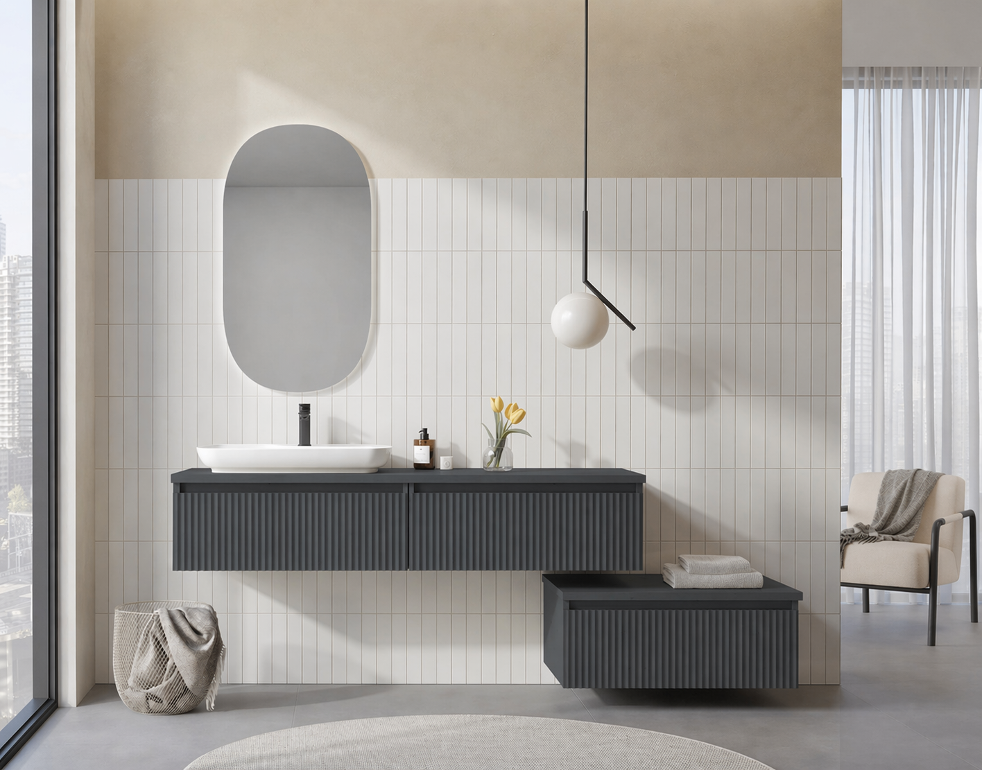 LENTIA 160 TKM SOL M.ANTRASITORKA5007107Banyo Dolabı Takımı