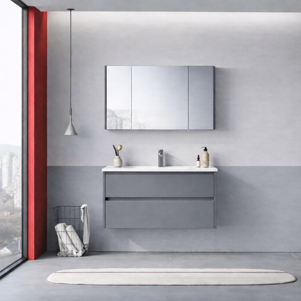 Orka Arno 100 cm Bazalt Gri Banyo Dolabı Takımı (Çekmeceli) , 5008760ORKA5008760Banyo Dolabı Takımı