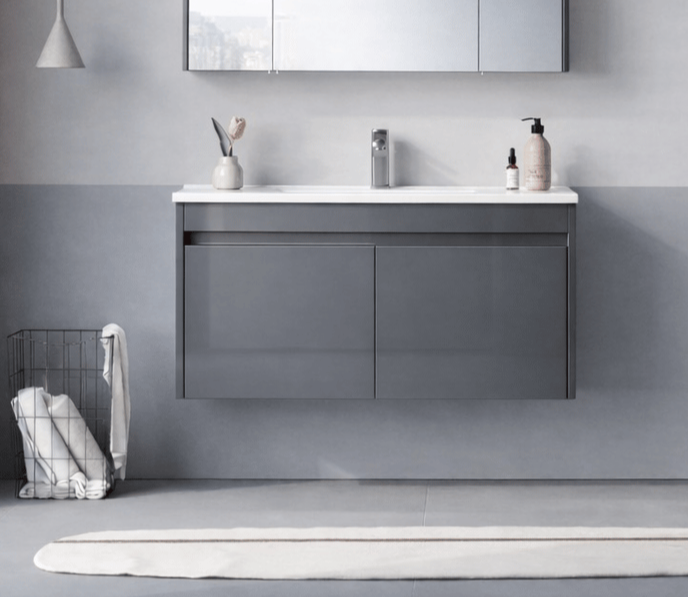 Orka Arno 100 cm Bazalt Gri Banyo Dolabı Alt Modül ve Lavabo (Kapaklı) , 5008757ORKA5008757Lavabo Dolabı