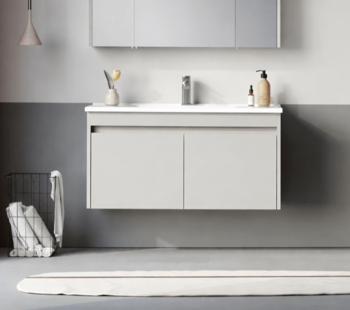 Orka Arno 100 cm Parlak Kaşmir Banyo Dolabı Alt Modül ve Lavabo (Kapaklı) , 5008758ORKA5008758Lavabo Dolabı