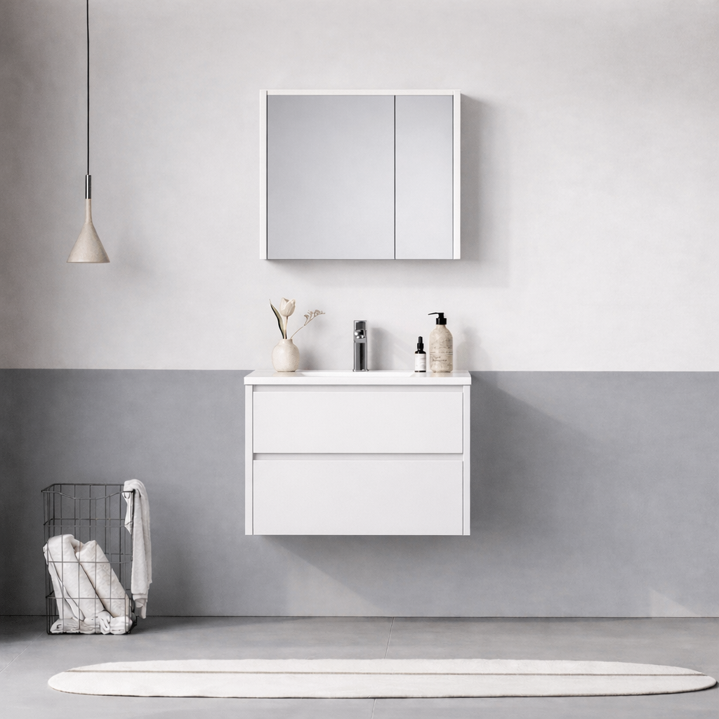 Orka Arno 65 cm Parlak Beyaz Banyo Dolabı Takımı (Çekmeceli) , 5008774ORKA5008774Banyo Dolabı Takımı