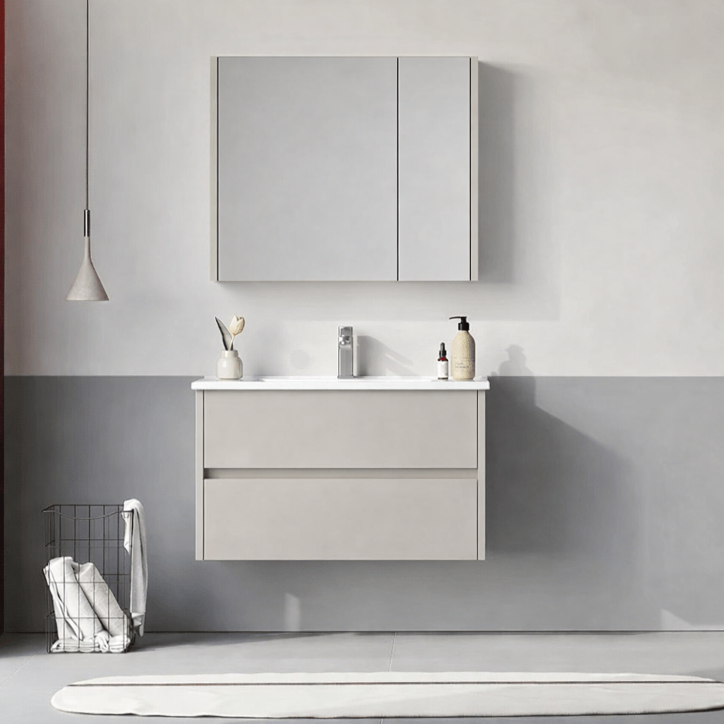 Orka Arno 85 cm Parlak Kaşmir Banyo Dolabı Takımı (Çekmeceli) , 5008785ORKA5008785Banyo Dolabı Takımı