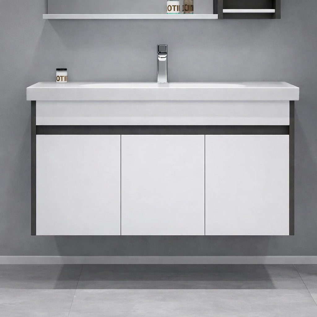 Orka Aydos 100 cm Retro Gümüş/Beyaz Banyo Dolabı Alt Modül ve Lavabo, 5005497ORKA5005497Lavabo Dolabı