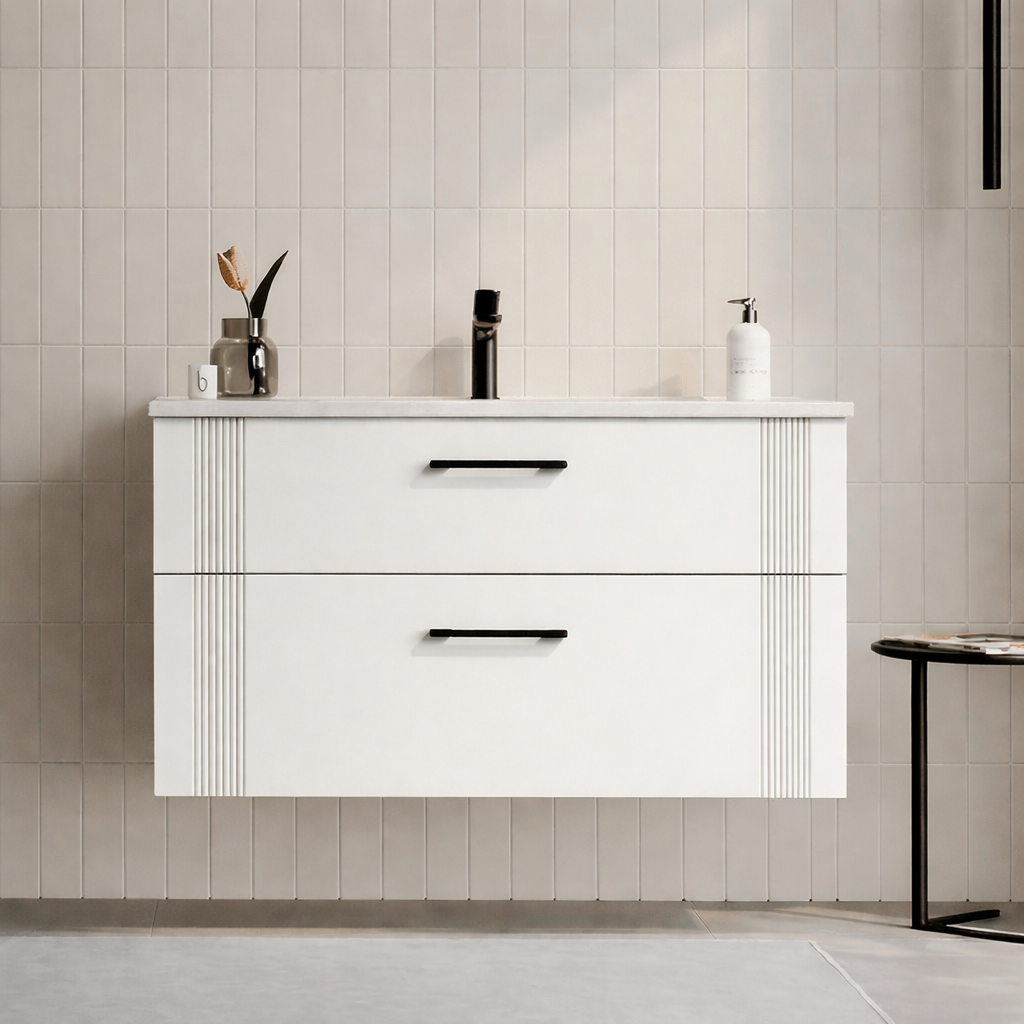Orka Bari 100 cm Mat Beyaz Banyo Dolabı Alt Modül ve Lavabo, 5006568ORKA5006568Lavabo Dolabı