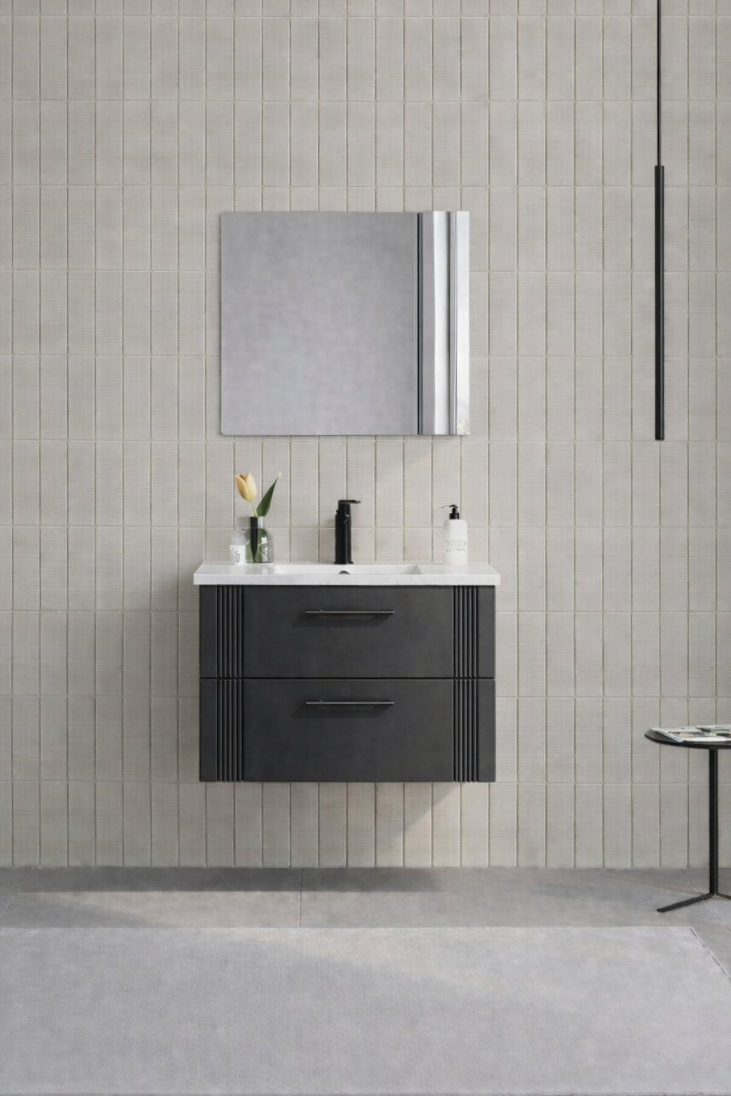 Orka Bari 65 cm Mat Antrasit Banyo Dolabı Takımı (Dolaplı Ayna), 5006587ORKA5006587Banyo Dolabı Takımı