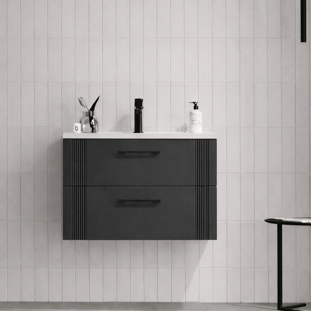 Orka Bari 65 cm Mat Antrasit Banyo Dolabı Alt Modül ve Lavabo, 5006563ORKA5006563Lavabo Dolabı