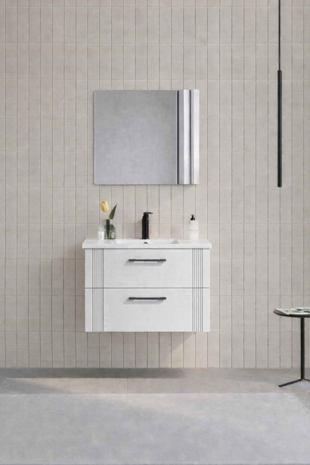 Orka Bari 65 cm Mat Beyaz Banyo Dolabı Takımı (Dolaplı Ayna), 5006584ORKA5006584Banyo Dolabı Takımı