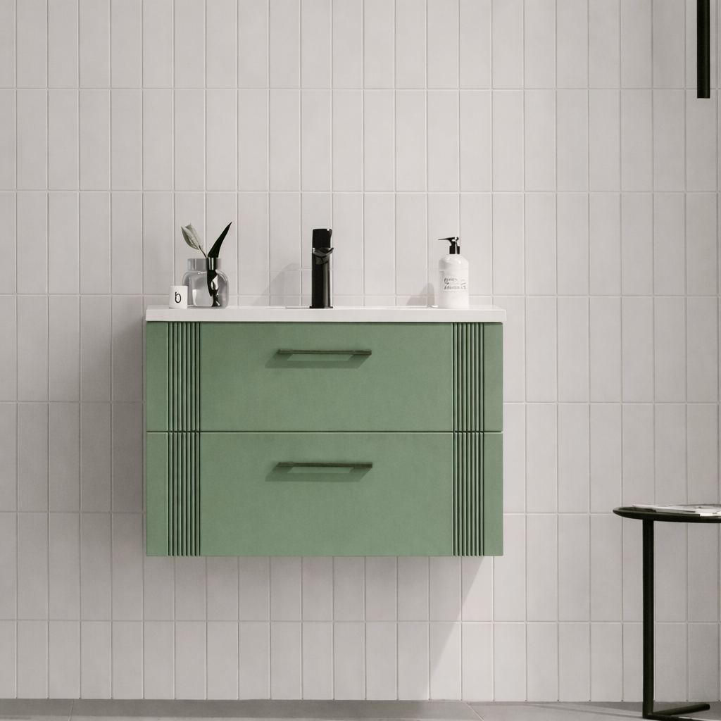 Orka Bari 65 cm Mat Soft Yeşil Banyo Dolabı Alt Modül ve Lavabo, 5006561ORKA5006561Lavabo Dolabı