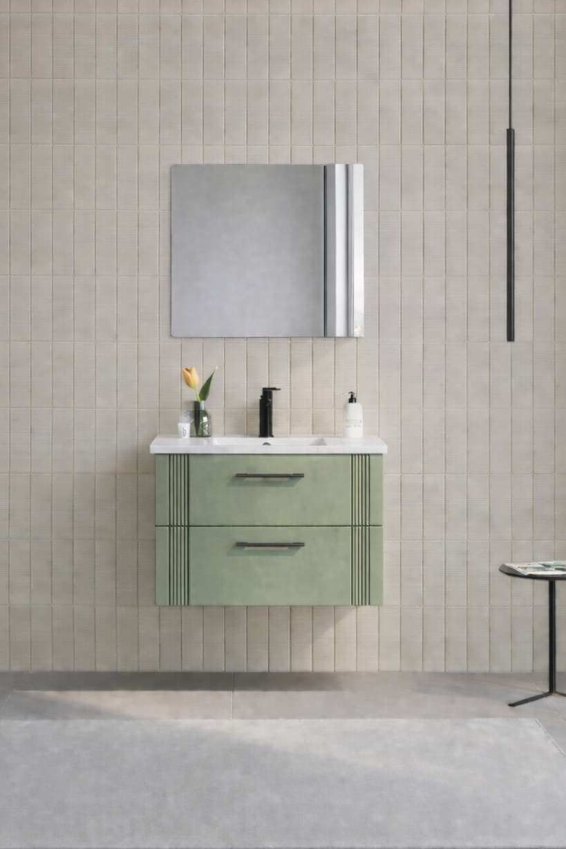 Orka Bari 65 cm Mat Soft Yeşil Banyo Dolabı Takımı (Dolaplı Ayna), 5006585ORKA5006585Banyo Dolabı Takımı