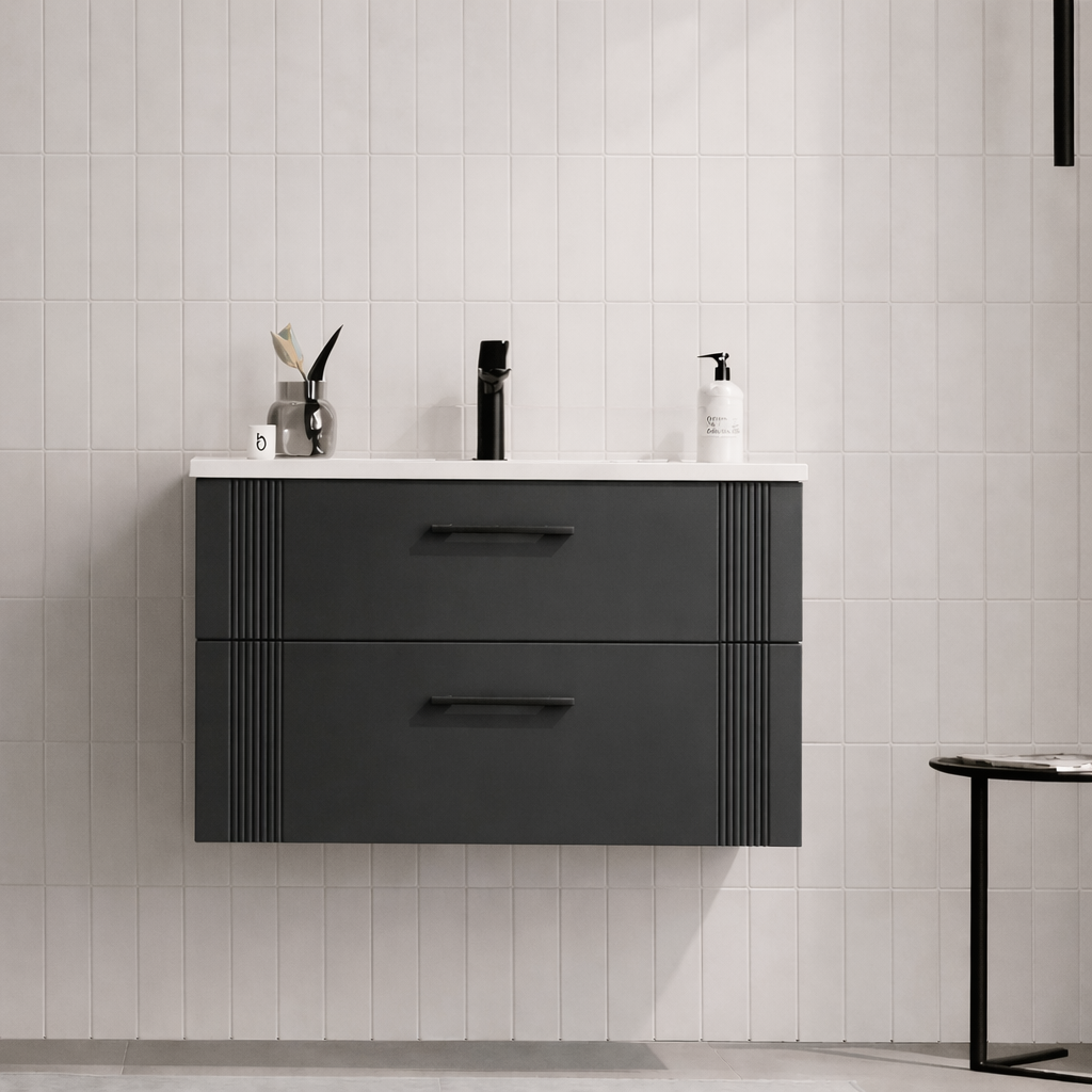 Orka Bari 85 cm Mat Antrasit Banyo Dolabı Alt Modül ve Lavabo, 5006567ORKA5006567Lavabo Dolabı