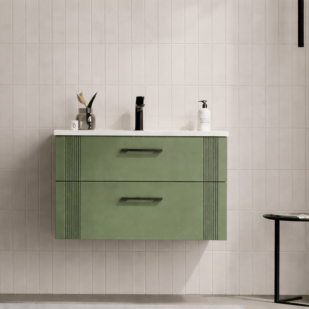 Orka Bari 85 cm Mat Soft Yeşil Banyo Dolabı Alt Modül ve Lavabo, 5006565ORKA5006565Lavabo Dolabı