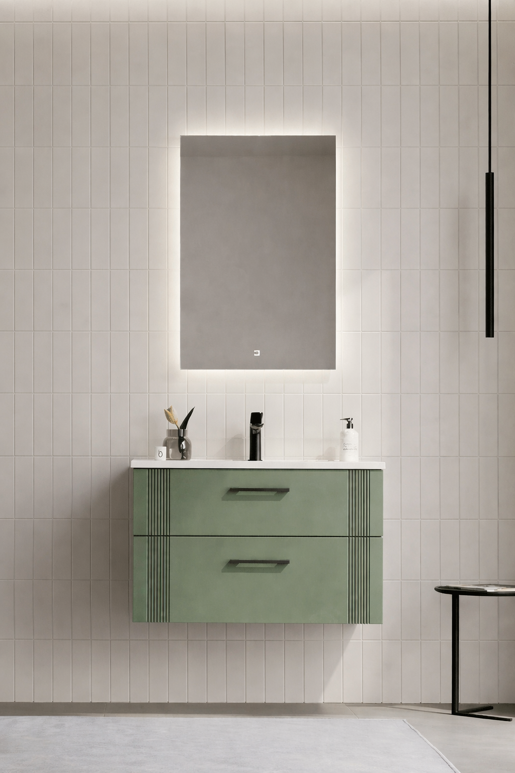Orka Bari 85 cm Mat Yeşil Banyo Dolabı Takımı (Ledli Ayna)ORKA5006577Banyo Dolabı Takımı
