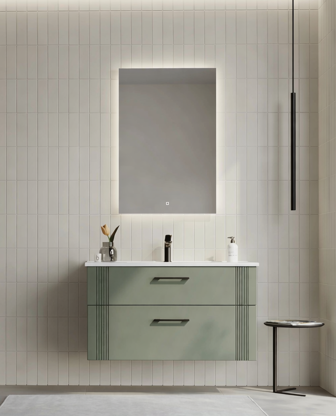Orka Bari Banyo Dolabı Takımı, 100 cm, Mat Soft Yeşil (Ledli Ayna), 5006581ORKA5006581Banyo Dolabı Takımı