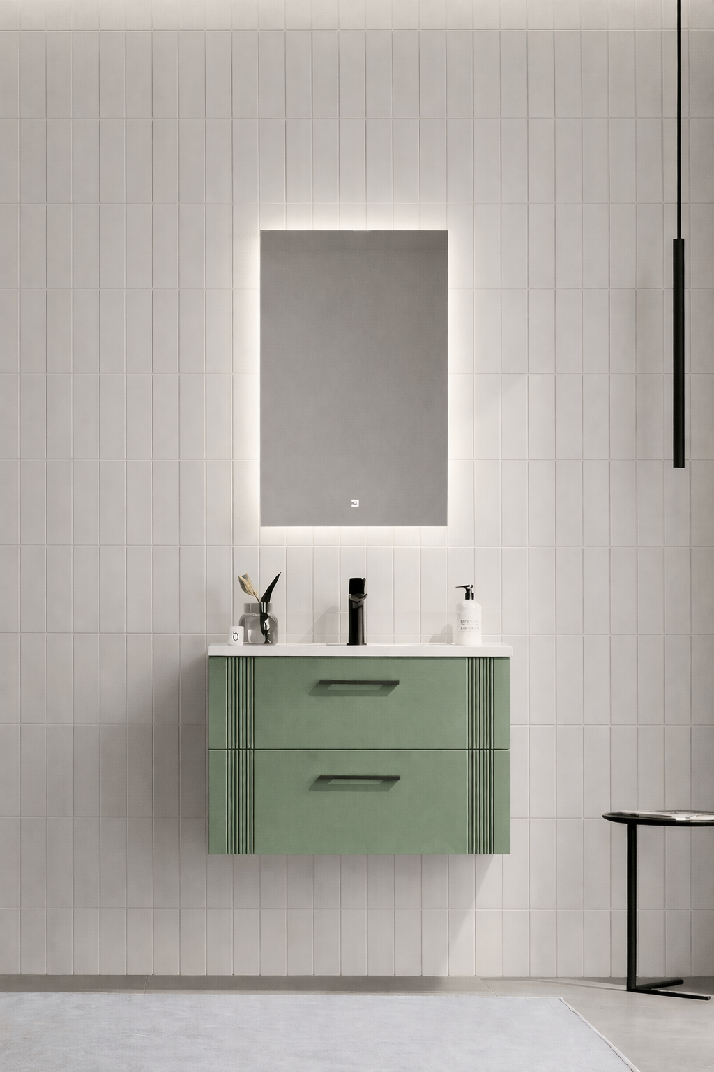 Orka Bari Banyo Dolabı Takımı, 65 cm, Mat Soft Yeşil (Ledli Ayna), 5006573ORKA5006573Banyo Dolabı Takımı