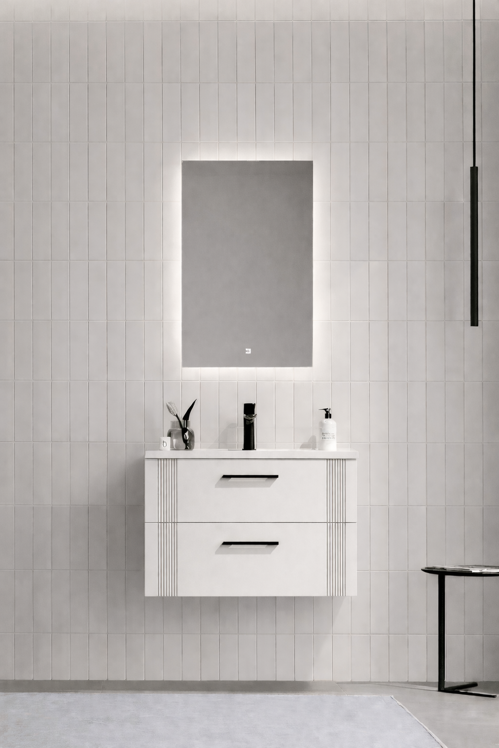 Orka Bari Banyo Dolabı Takımı, 65 cm, Mat Beyaz (Ledli Ayna), 5006572ORKA5006572Banyo Dolabı Takımı