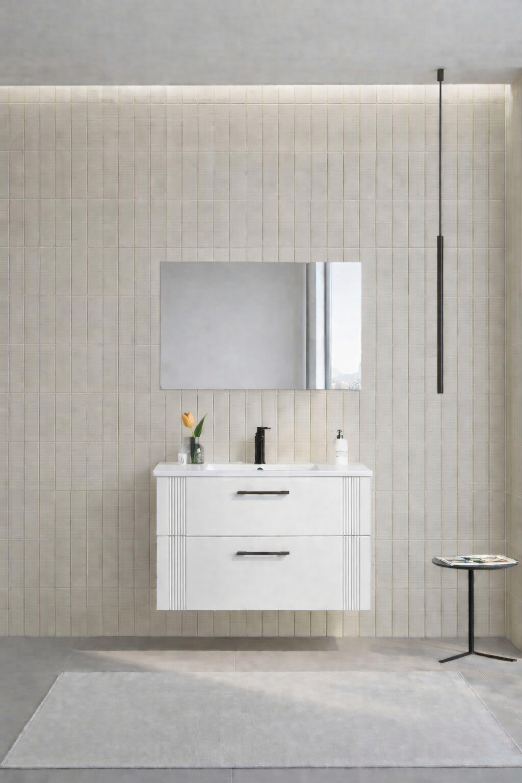 Orka Bari Banyo Dolabı Takımı, 85 cm, Mat Beyaz (Dolaplı Ayna), 5006588ORKA5006588Banyo Dolabı Takımı