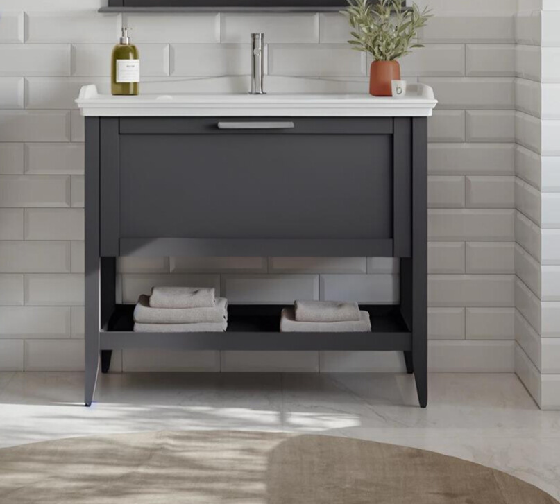 Orka Bastle 100 cm Antrasit Banyo Dolabı Alt Modül ve LavaboORKA5003743Lavabo Dolabı