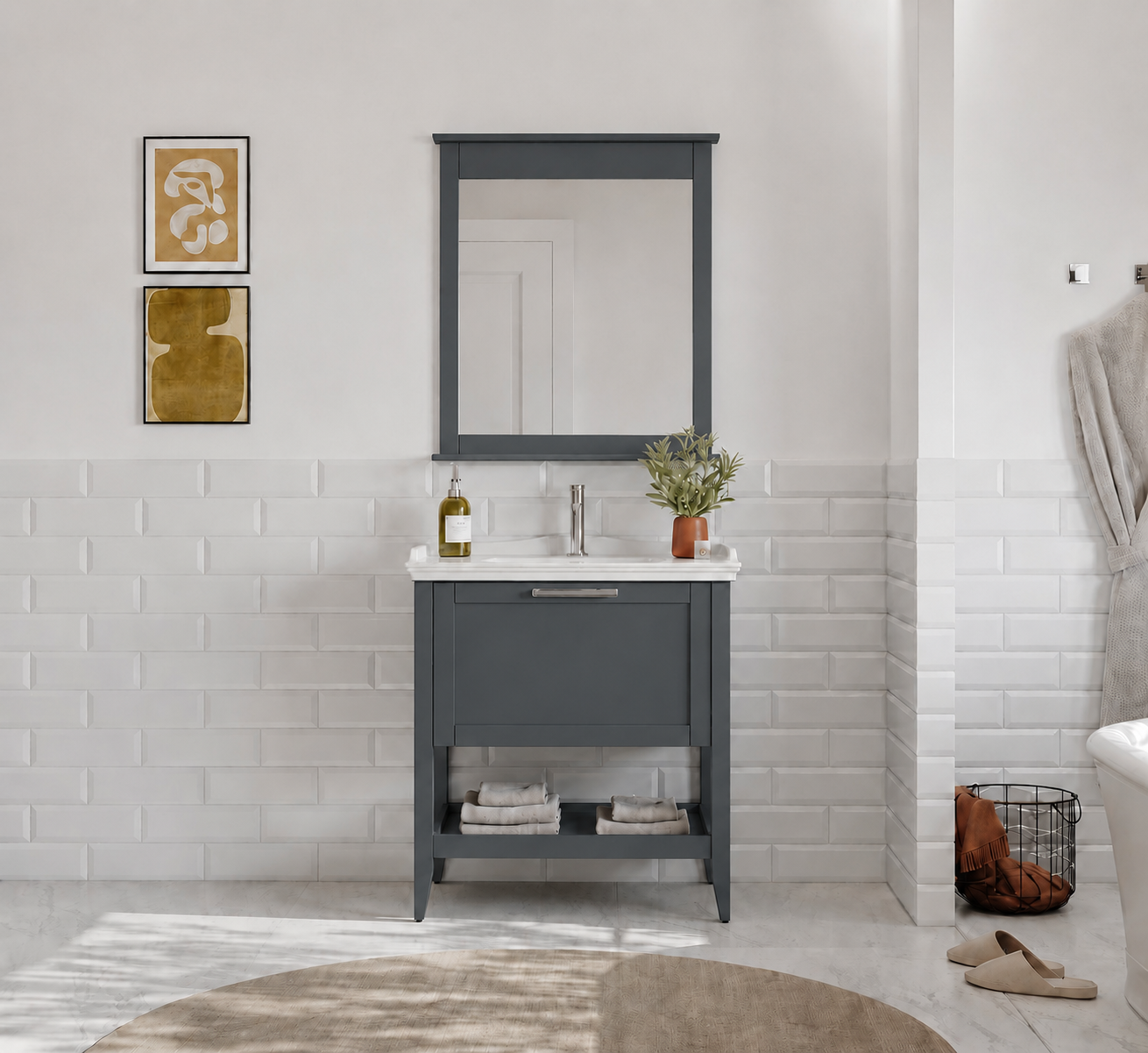 Orka Bastle 65 cm Antrasit Banyo Dolabı TakımıORKA5002565Banyo Dolabı Takımı