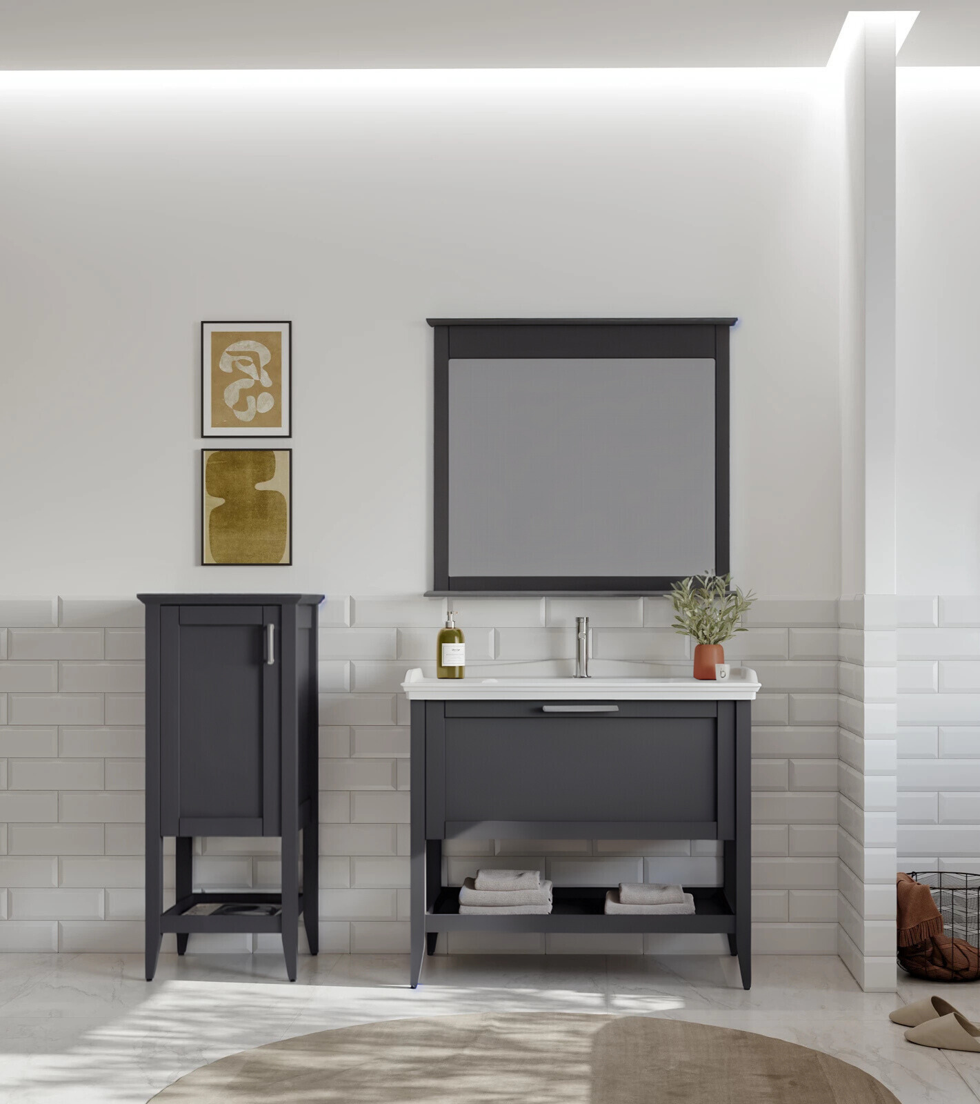 Orka Bastle 80 cm Antrasit Banyo Dolabı Takımı Ve Boy DolabıORKA5002562/1Banyo Dolabı Takımı ve Boy Dolabı