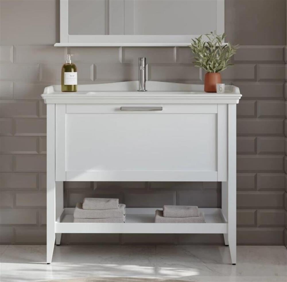 Orka Bastle 80 cm Beyaz Banyo Dolabı Alt Modül ve LavaboORKA5003746Lavabo Dolabı