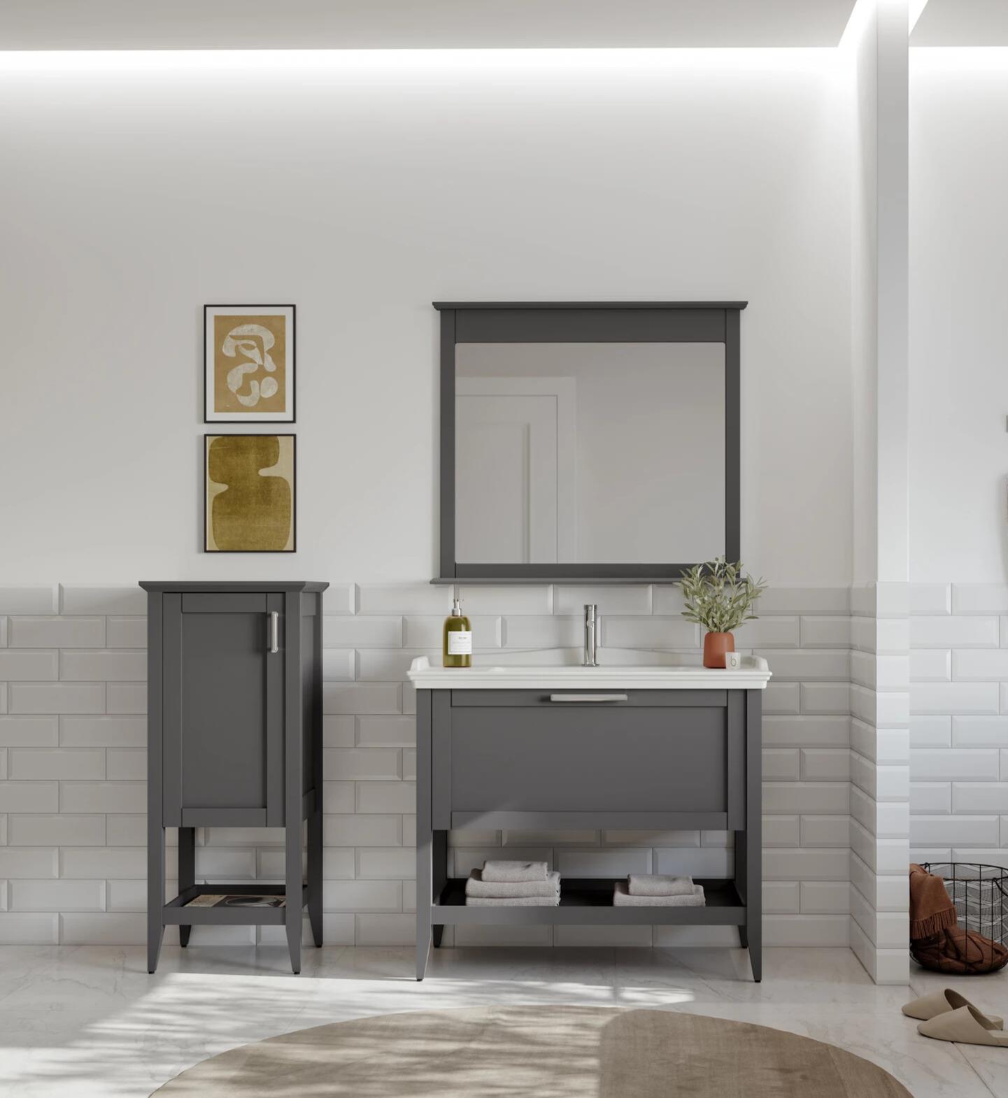 Orka Bastle 80 cm Gri Banyo Dolabı Takımı Ve Boy DolabıORKA5002561/1Banyo Dolabı Takımı ve Boy Dolabı