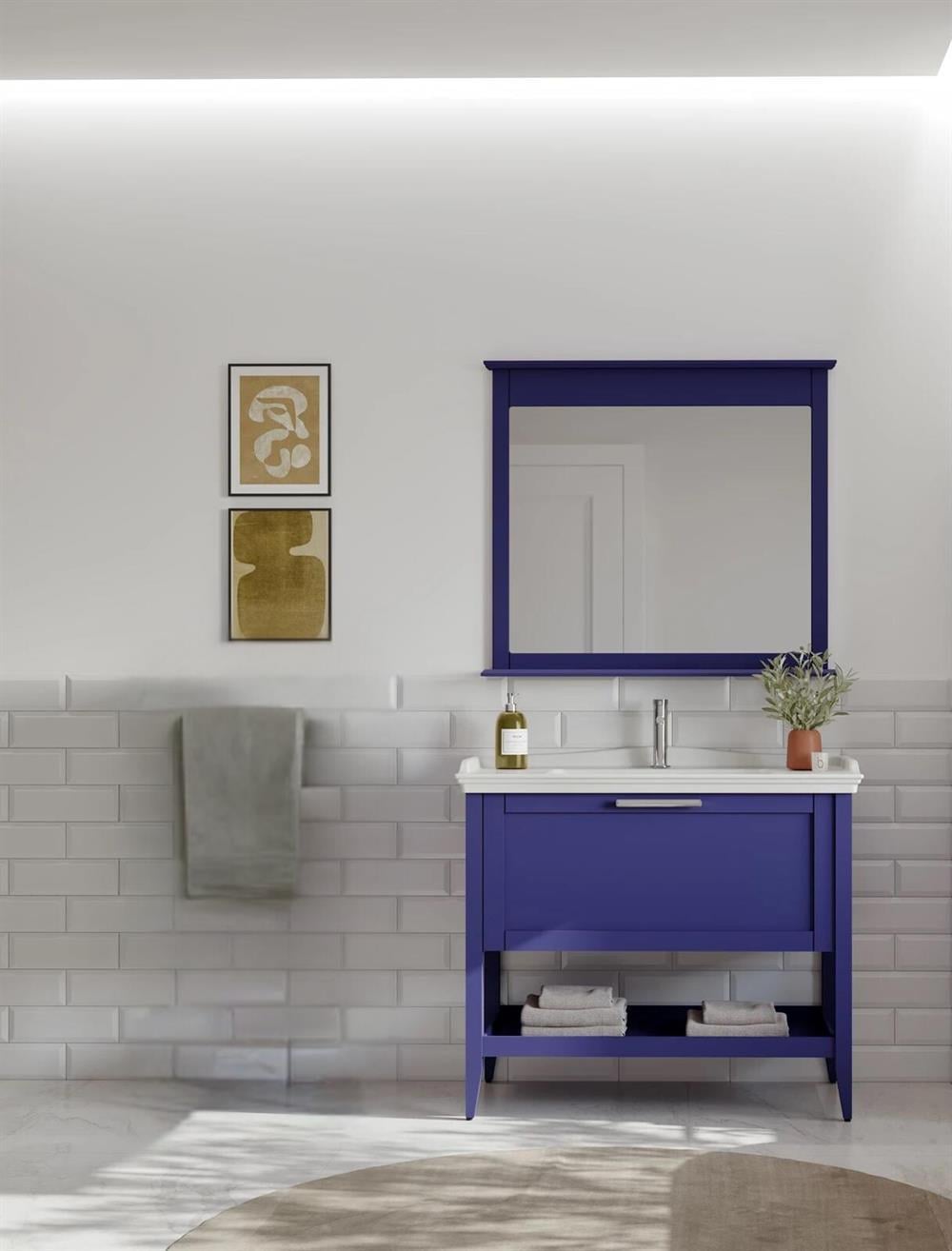 Orka Bastle 80 cm Mat Lacivert Banyo Dolabı TakımıORKA5002320Banyo Dolabı Takımı