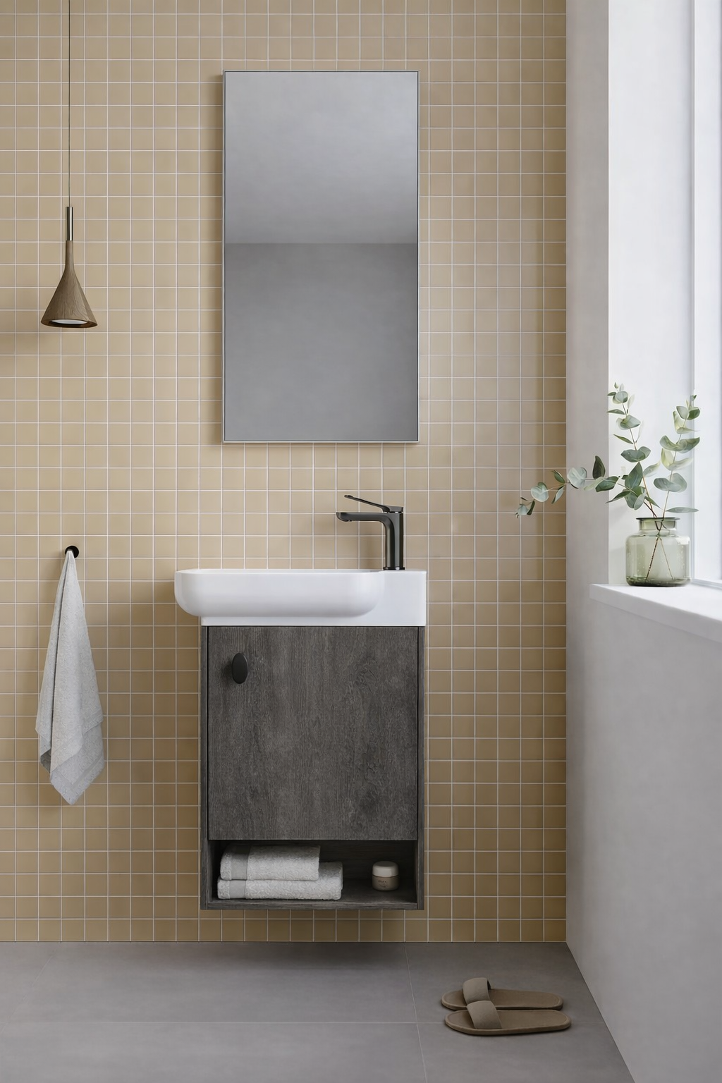 Orka Begonya Banyo Dolabı Takımı, 55 cm, İrony (Alüminyum Çerçeveli Ayna), 5000064ORKA5000064Banyo Dolabı Takımı