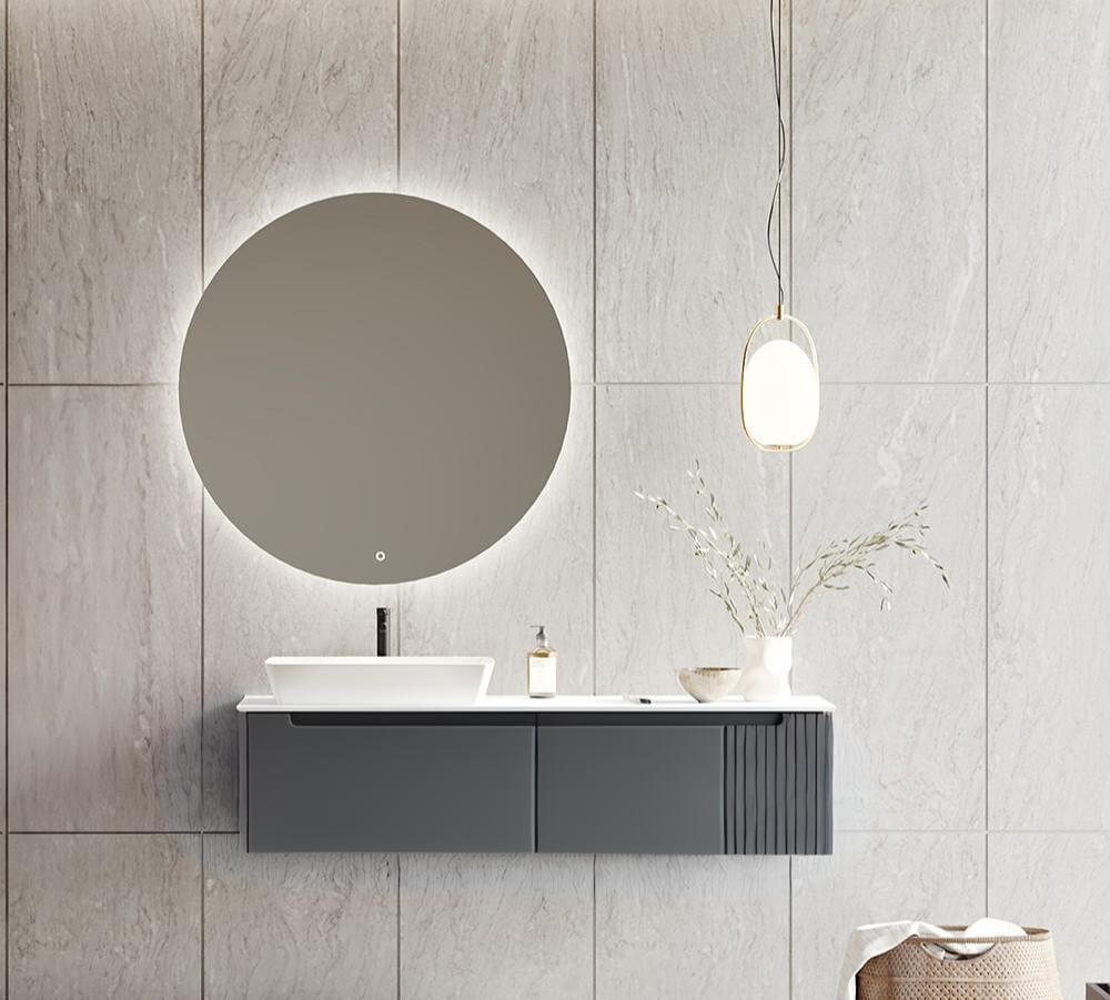 Orka Biella 140 cm Antrasit Ledli Banyo Dolabı TakımıORKA5006042Banyo Dolabı Takımı