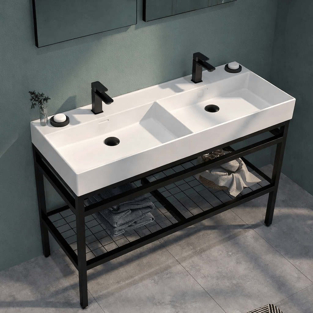 Orka Capetown 120 cm Banyo Dolabı Alt Modül ve Lavabo (Parlak Beyaz Çift Lavabo), 5003246ORKA5003246Lavabo Dolabı