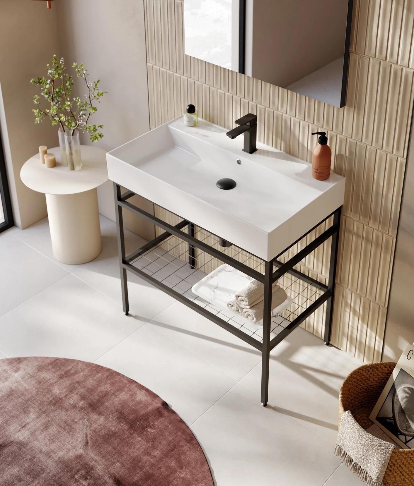 Orka Capetown 80 cm Banyo Dolabı Alt Modül ve Lavabo (Parlak Beyaz Lavabo), 5003242ORKA5003242Lavabo Dolabı